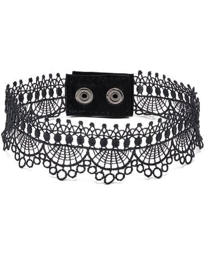 Manokhi Lace Choker Necklace - Black