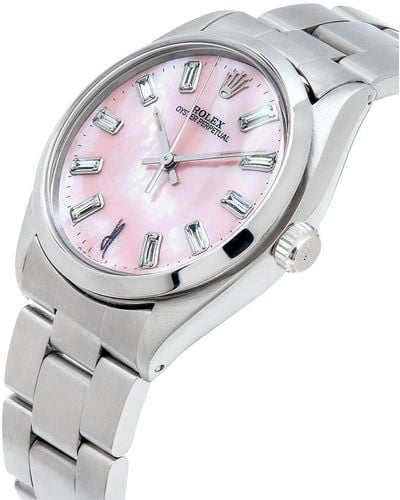 Rolex JA 34MM SS OYSTER PERPETUAL PALE P - Rosa