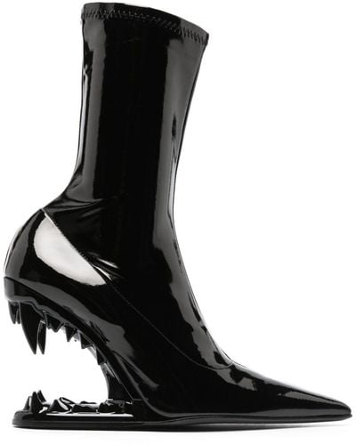 Gcds Morso 120mm Vinyl Ankle Boots - Black