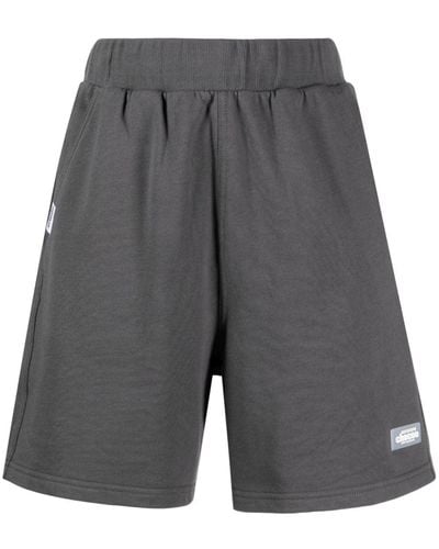 Chocoolate High-waisted Cotton Shorts - Gray