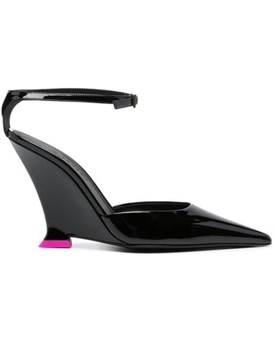 3Juin 110mm Patent Wedge-heel Court Shoes - Black