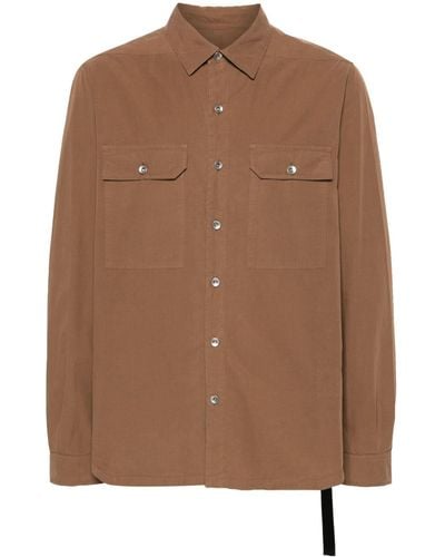 Rick Owens Button-up Cotton Shirt - Brown