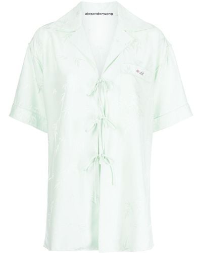 Alexander Wang Camisa de pijama en jacquard - Blanco