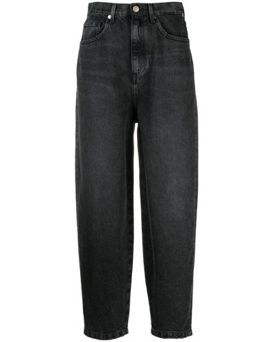 Sandro Cropped-Jeans mit hohem Bund - Schwarz