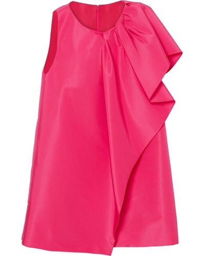 Carolina Herrera ラッフル シフトドレス - ピンク