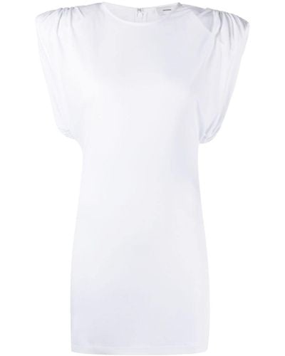 Wardrobe NYC Sheath Gathered-detail Sleeveless Minidress - White