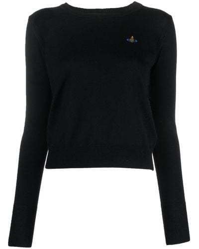 Vivienne Westwood Logo Cotton Jumper - Black