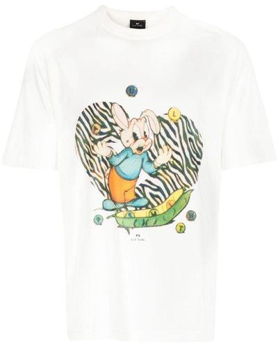 PS by Paul Smith Juggling Bunny プリント Tシャツ - ホワイト