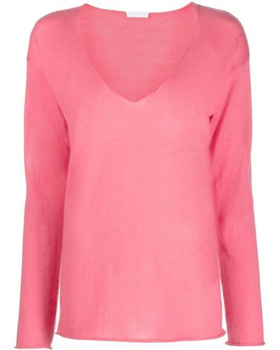 P.A.R.O.S.H. Maglia Plunging V-neck Cashmere Top - Pink