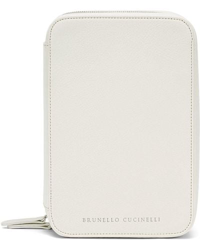 Brunello Cucinelli Brillenetui aus Leder - Weiß