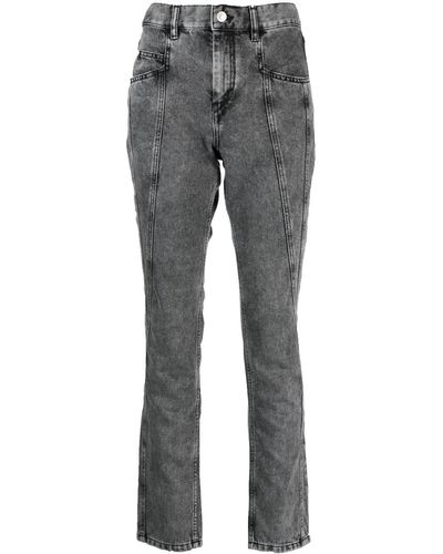 Isabel Marant Skinny-Jeans mit Kontrasteinsatz - Grau