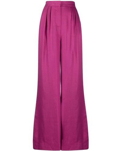 Alberta Ferretti Pantalones anchos de talle alto - Morado