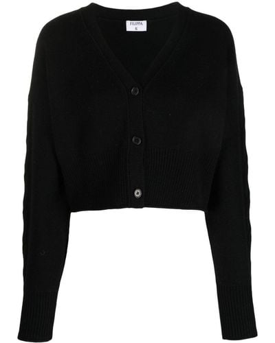 Filippa K V-neck Knitted Cardigan - Black
