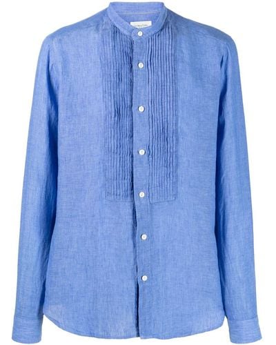 Tintoria Mattei 954 Camisa con cuello mao - Azul
