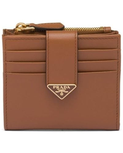Prada Small Leather Cardholder - Brown