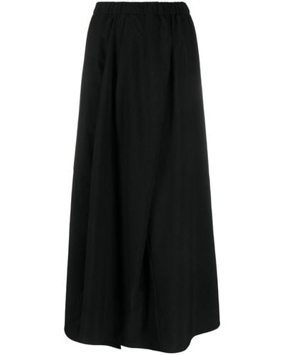 Christian Wijnants Virgin Wool Draped Midi Skirt - Black