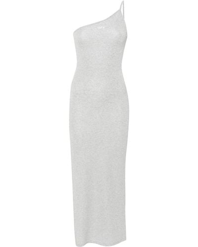 Off-White c/o Virgil Abloh Ribbed-knit lurex midi dress - Weiß