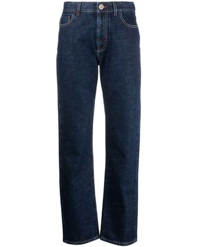Moorer Gerade Jeans mit Logo-Patch - Blau