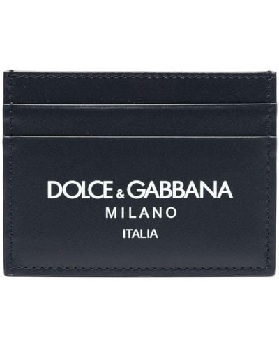 Dolce & Gabbana Porte-cartes à logo imprimé - Bleu
