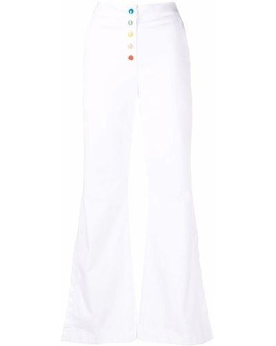 Love Moschino High-waisted Flared Leg Trousers - White