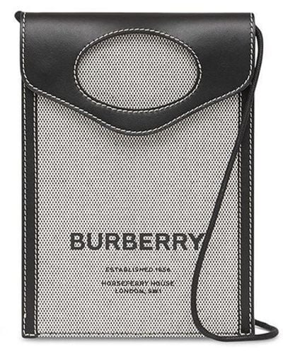Burberry バーバリー ロゴ スマホポーチ - ブラック