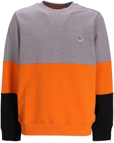 PS by Paul Smith Gestreiftes Sweatshirt in Colour-Block-Optik - Grau