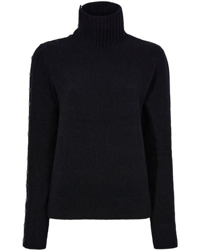 Proenza Schouler Roll-neck Press-stud Sweater - Black