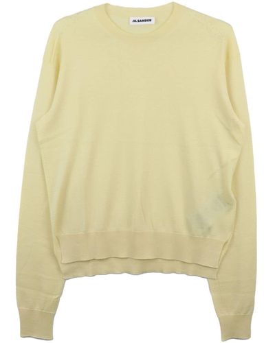 Jil Sander Crew-neck Fine-knit Sweater - Yellow