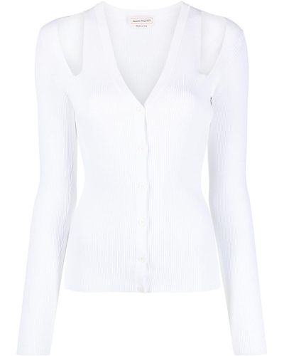 Alexander McQueen Cut-out Cardigan - White