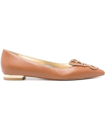 Sophia Webster Butterfly Leather Ballerina Shoes - Brown