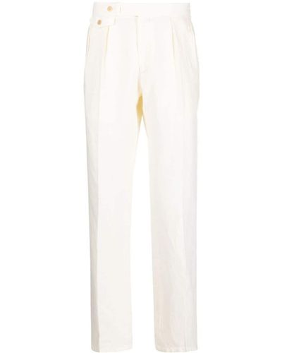 Polo Ralph Lauren Pantalon Met Geplooid Detail - Wit