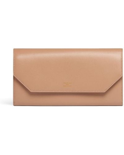 Balenciaga Leather Continental Wallet - Natural