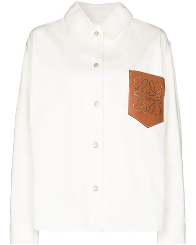 Loewe Hemd aus Leder - Weiß
