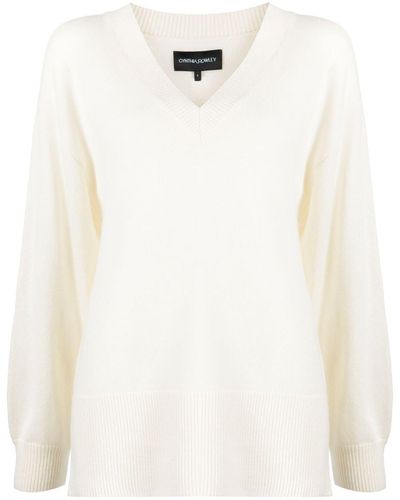 Cynthia Rowley V-neck Wool-blend Sweater - White