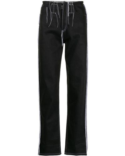 Maison Margiela Jeans Met Contrasterend Stiksel - Zwart