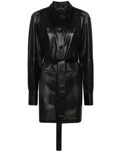 DESA NINETEENSEVENTYTWO Mesh-design Leather Jacket - Black