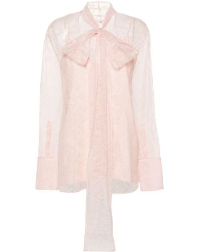 Givenchy Blusa translúcida de encaje - Rosa