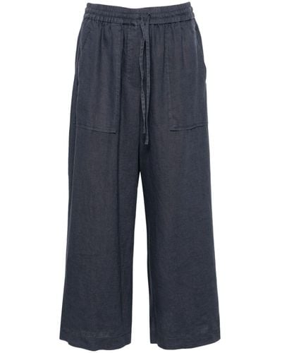 Bimba Y Lola Drawstring-waist Linen Wide-leg Trousers - Blue