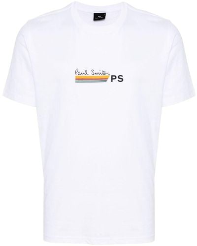 PS by Paul Smith Logo-print Organic Cotton T-shirt - White