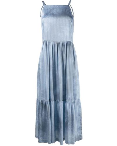 Tela Stripe Washed Midi Dress - Blue