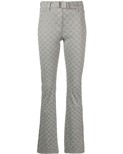 MISBHV Pantaloni dritti con stampa monogramma - Grigio