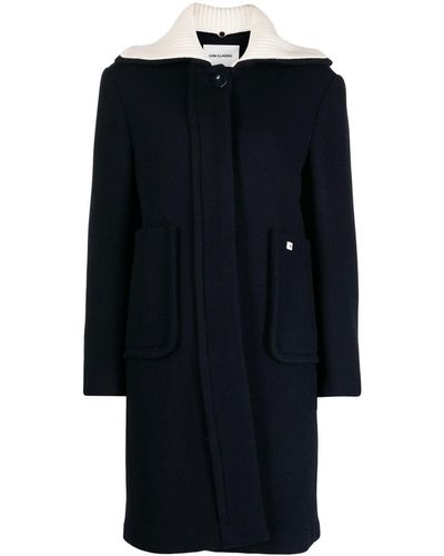 Low Classic Wide-collar Single-breasted Coat - Black