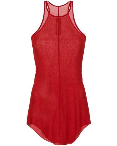 Rick Owens Racerback Fine-ribbed Tank Top - Red