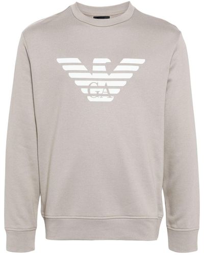 Emporio Armani Logo-print Crew-neck Sweatshirt - Grey
