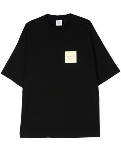 Vetements Graphic-Print Cotton T-Shirt - Black