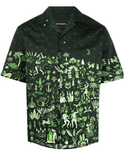 Neil Barrett Overhemd Met Grafische Print - Groen