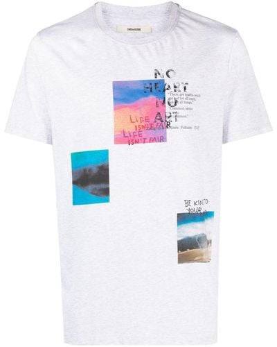 Zadig & Voltaire T-shirt chiné à imprimé graphique - Blanc