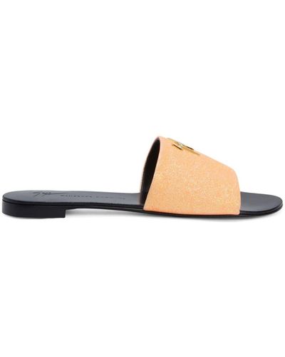 Giuseppe Zanotti Sandali slides Shirley con glitter - Arancione