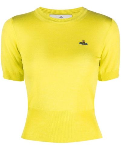 Vivienne Westwood Logo Cropped T-shirt - Yellow