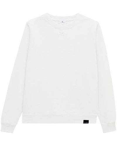 Courreges Embroidered-logo Cotton Sweatshirt - White